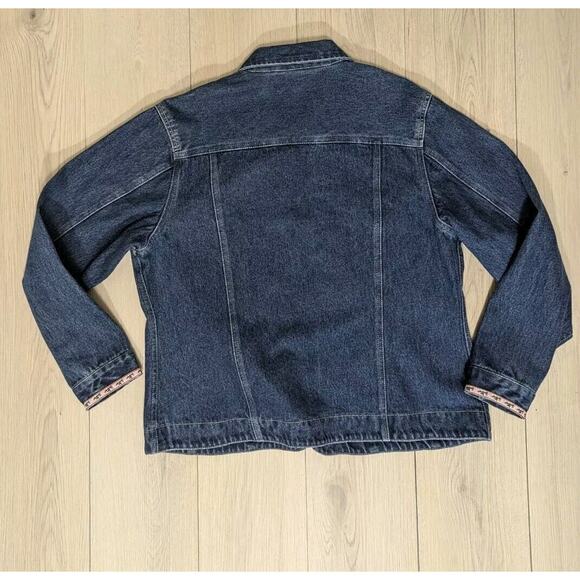 Vintage Bill Blass Jean Jacket Womens Denim Embroidered Fairy Rose Sz Large - Picture 2 of 5